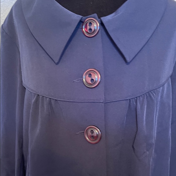 Tracy Evans Dark Blue Cape Jacket - Picture 2 of 9